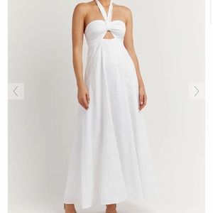 DISSH white linen dress NWT size 12